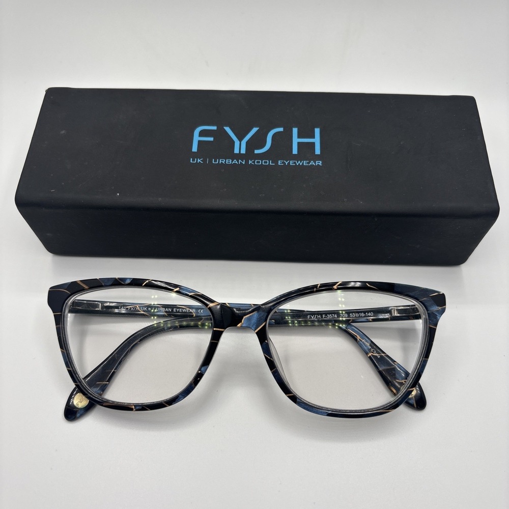 FYSH Eyeglass Frames Womens Multicolor Cat Eye F-3574 709 53-16-140mm w/case